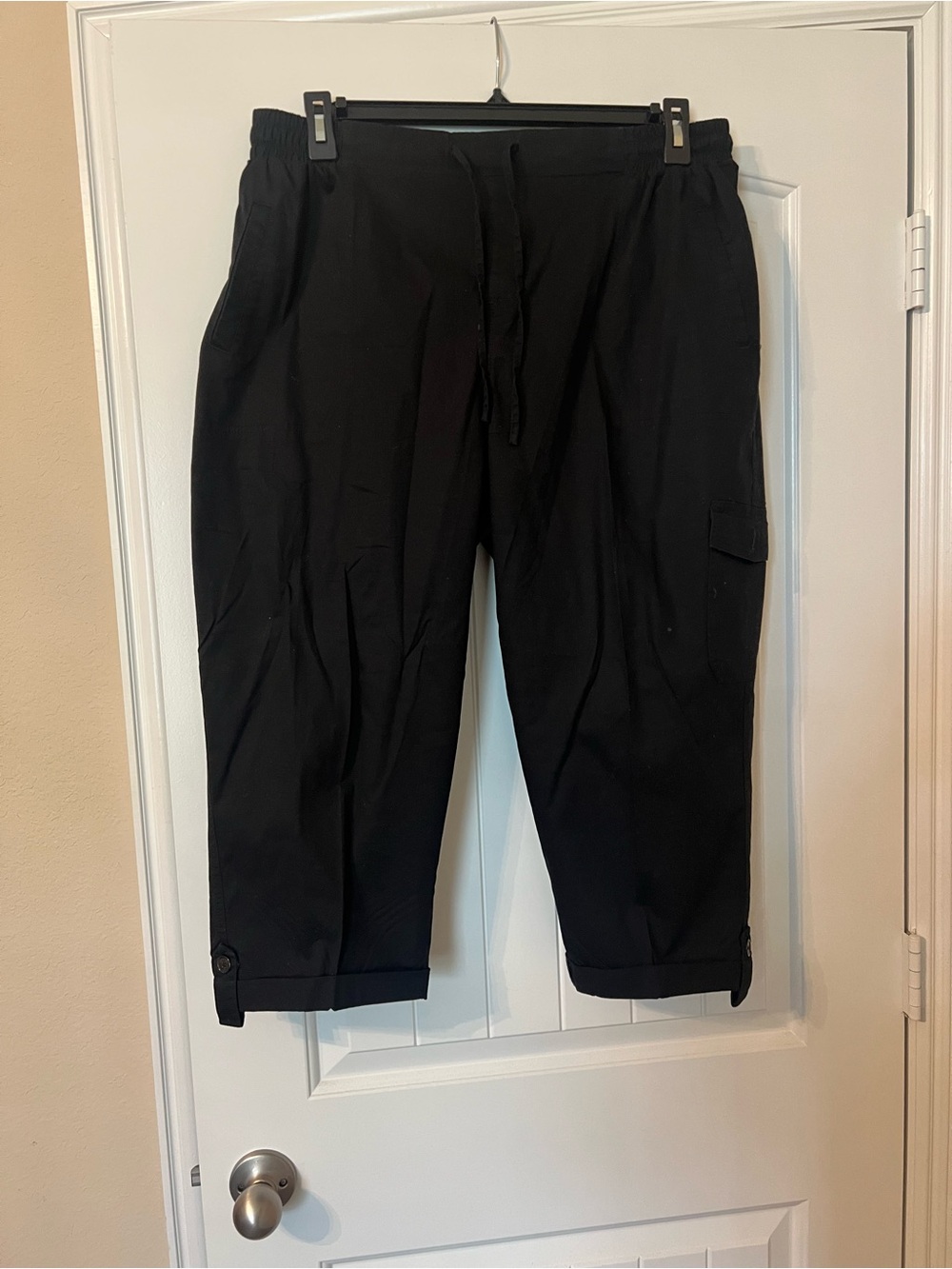 Women’s Black Drawstring Cargo Pants